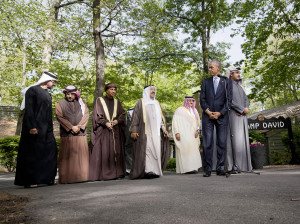 President Obama with the GCC delegates at Camp David. (AP/Pablo Martinez Monsivais)