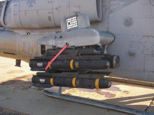 Hellfire missiles on attack helicopter