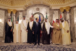 President Hollande with the leaders of the GCC. (AP/Christophe Ena)
