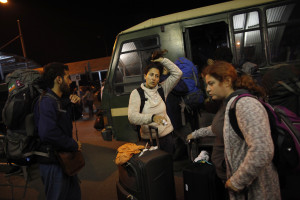 Israeli earthquake survivors being evacuated from Nepal. (AP Photo / Niranjan Shrestha)