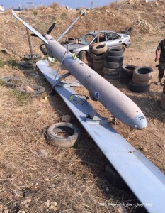 An Israeli drone that crashed in the port of Tripoli. (Lebanese Army Website via AP)