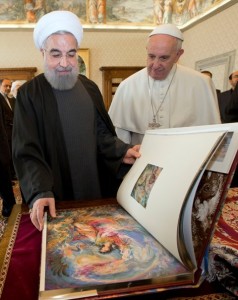 Pope Francis and Iranian President Hassan Rouhani
