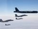 IAF f-15 fighters escorting USAF B-52