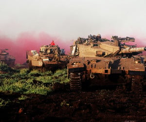 IDF tanks in the North. (Photo: Michael Shvadron/IDF Spokesperson's Film Unit)