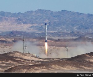 Iran's launching of the Fajr satellite. (Photo: presstv)
