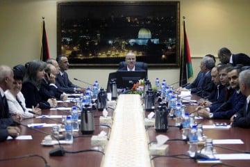 A Palestinian cabinet meeting. (Issam Rimawi/Flash90)