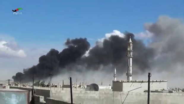 Triple bombing near Damascus kills dozens, hampers Syria peace talks