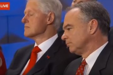 Bill Clinton sleeps as Hillary speaks