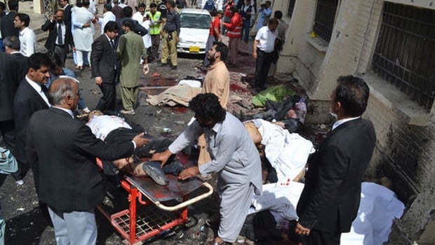 Suicide bombing kills at least 64 in Pakistan