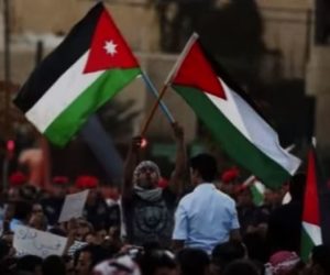 Palestinian and Jordanian flags