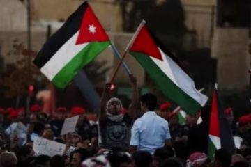 Palestinian and Jordanian flags
