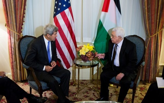 Kerry coaches Abbas: ‘Stay strong, Trump will soon be out of office’