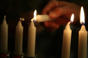 US Marines light Chanukah candles