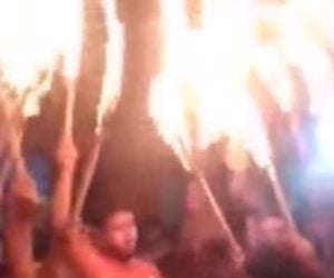 Palestinians celebrate fires-in Israel