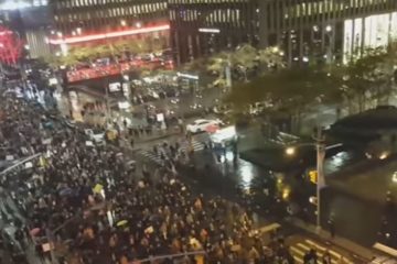 Thousands protest trump victory
