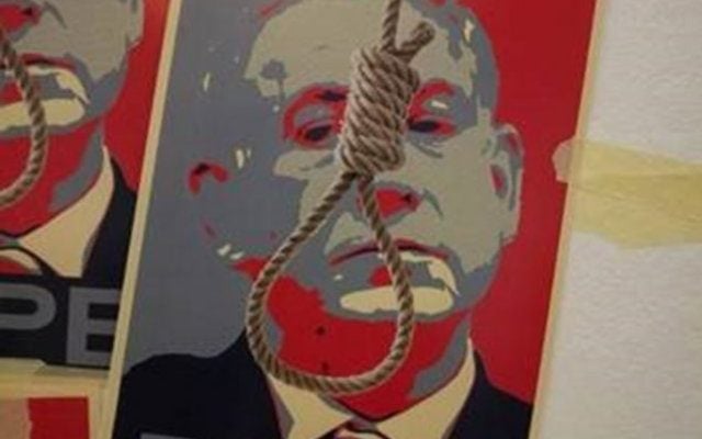 Posters of Netanyahu with noose spark probe, controversy