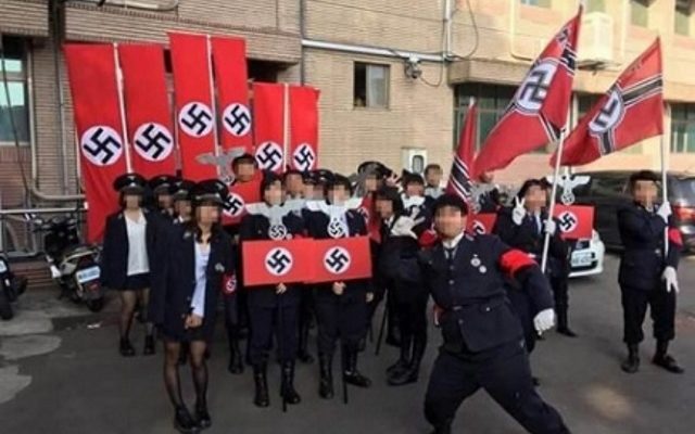 Taiwanese high school students stage Nazi-themed display