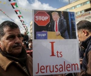 Palestinians protest Trump