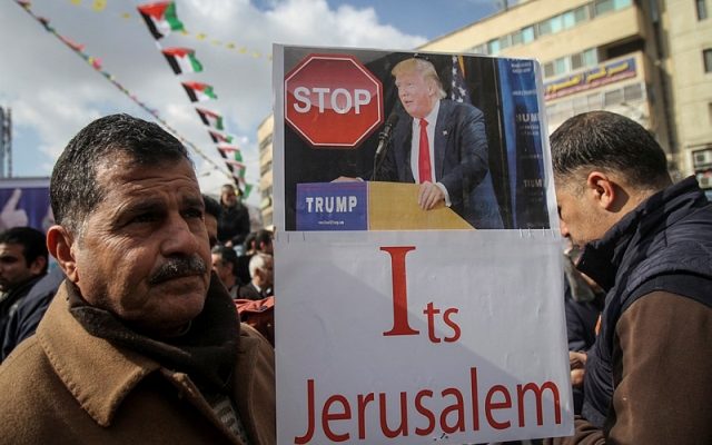 Palestinians threaten to downgrade US relations if Trump moves embassy to Jerusalem