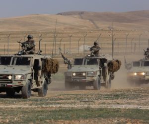 Jordanian force patrol the border