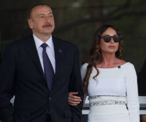 Azerbaijan's President Ilham Aliyev and his wife Mehriban Aliyeva