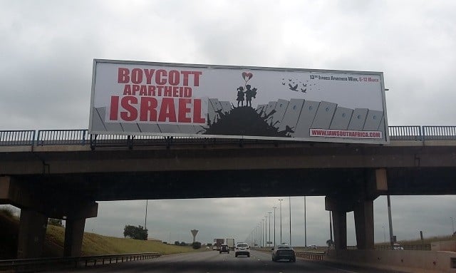 South African motorists disturbed by ‘Apartheid Israel’ signs
