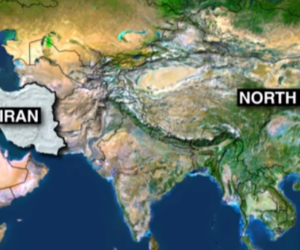 Iran-North Korea map