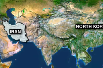 Iran-North Korea map