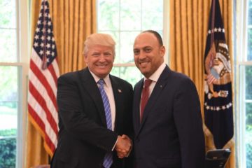 Hussam Zomlot and Donald Trump