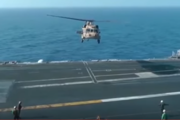 IDF helicopter lands on USS George HW Bush