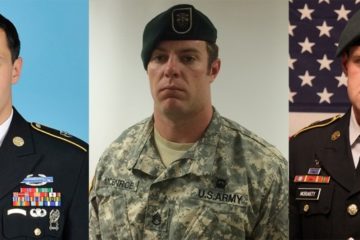 L-R, Staff Sgt. Matthew C. Lewellen, 27; Staff Sgt. Kevin J. McEnroe, 30; Staff Sgt. James F. Moriarty, 27.