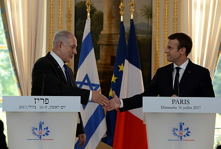 French leader pushes two-state solution in meeting with Netanyahu