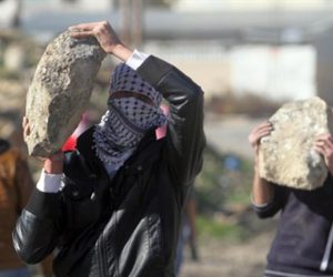 Arab rock throwing terrorists