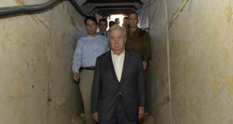 UN chief gets guided tour of Hamas terror tunnel with IDF Chief of Staff