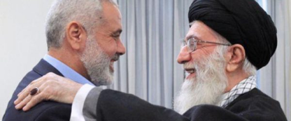 Ayatollah Ali Khamenei, right, and Hamas' Ismail Haniyeh