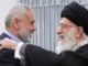Ayatollah Ali Khamenei, right, and Hamas' Ismail Haniyeh