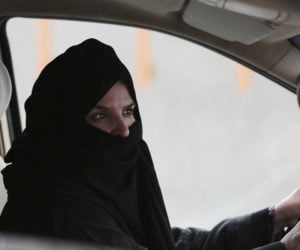 A female driver in Saudi Arabia