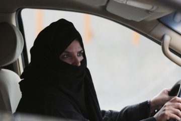 A female driver in Saudi Arabia