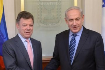 Benjamin Netanyahu and Colombian President Juan Manuel Santos