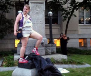 Protesters drag down Confederate soldier statue in Durham, North Carolina