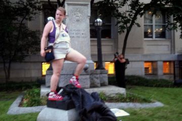 Protesters drag down Confederate soldier statue in Durham, North Carolina
