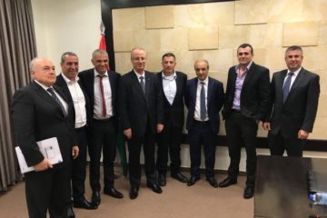 A delegation of Israeli and Palestinian officials meet. (Twitter)