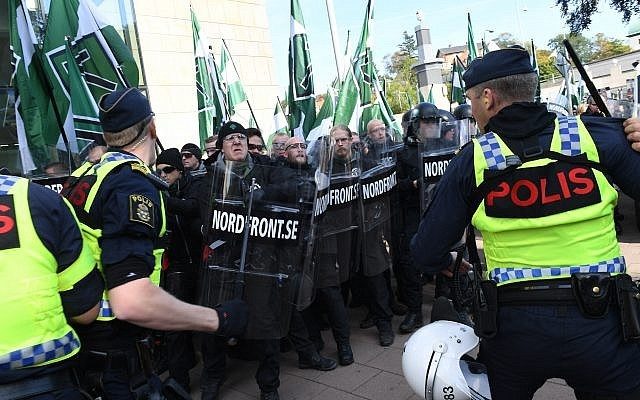 50 arrested in Sweden at violent pro-Nazi march on Yom Kippur