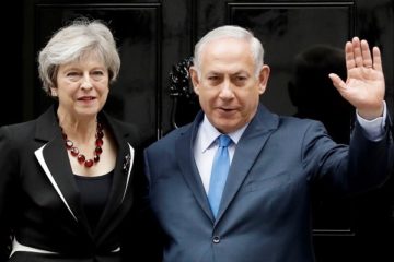 British Prime Minister Theresa May and Israeli Prime Minister Benjamin Netanyahu. (AP Photo/Matt Dunham)