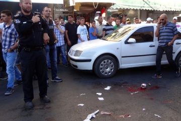Crime scene in an Arab area of Jerusalem. (Lucie March/Flash 90)
