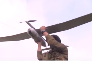 IDF soldier launching a drone