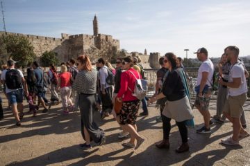Tourists in Jerusalem