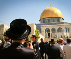 Jews visit the Temple Mount. (Yaakov Lederman/Flash90)