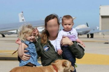 ​First female squadron commander of IAF, Lieutenant Colonel T. with her children and dog