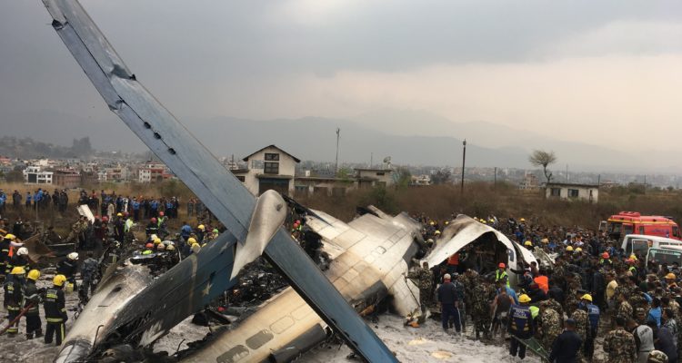 Plane crashes in Kathmandu, at least 50 killed
